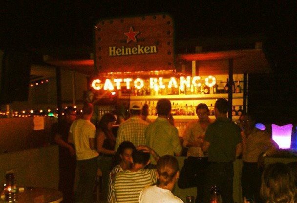 Bar en la azotea Gatto Blanco. ciudad de Panama