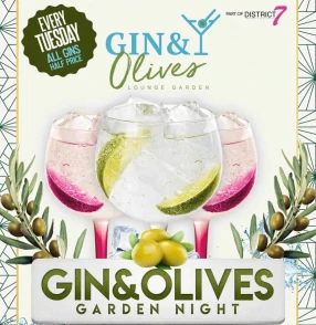 Ginebra y aceitunas