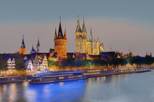 Cologne view of the Catherdral and River