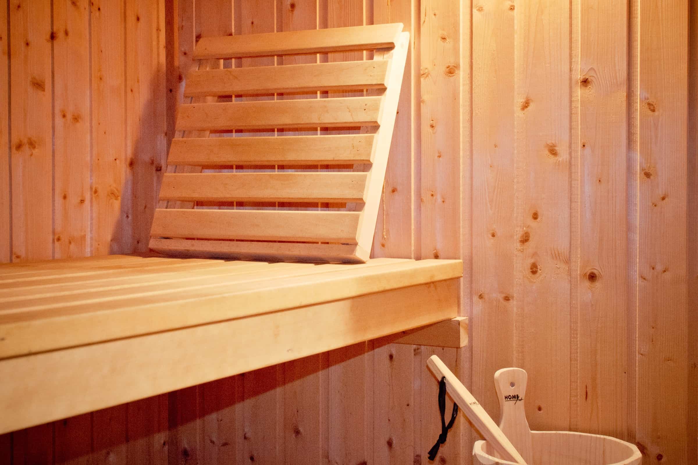sauna, banco de madera, sauna de madera