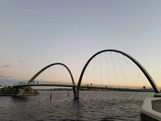 perth, bridge, sunset