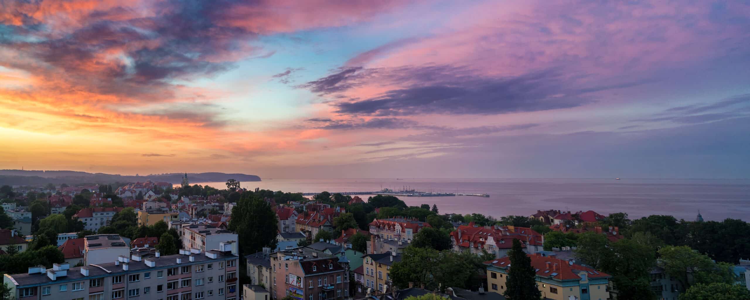 solnedgang, sopot, baggrund