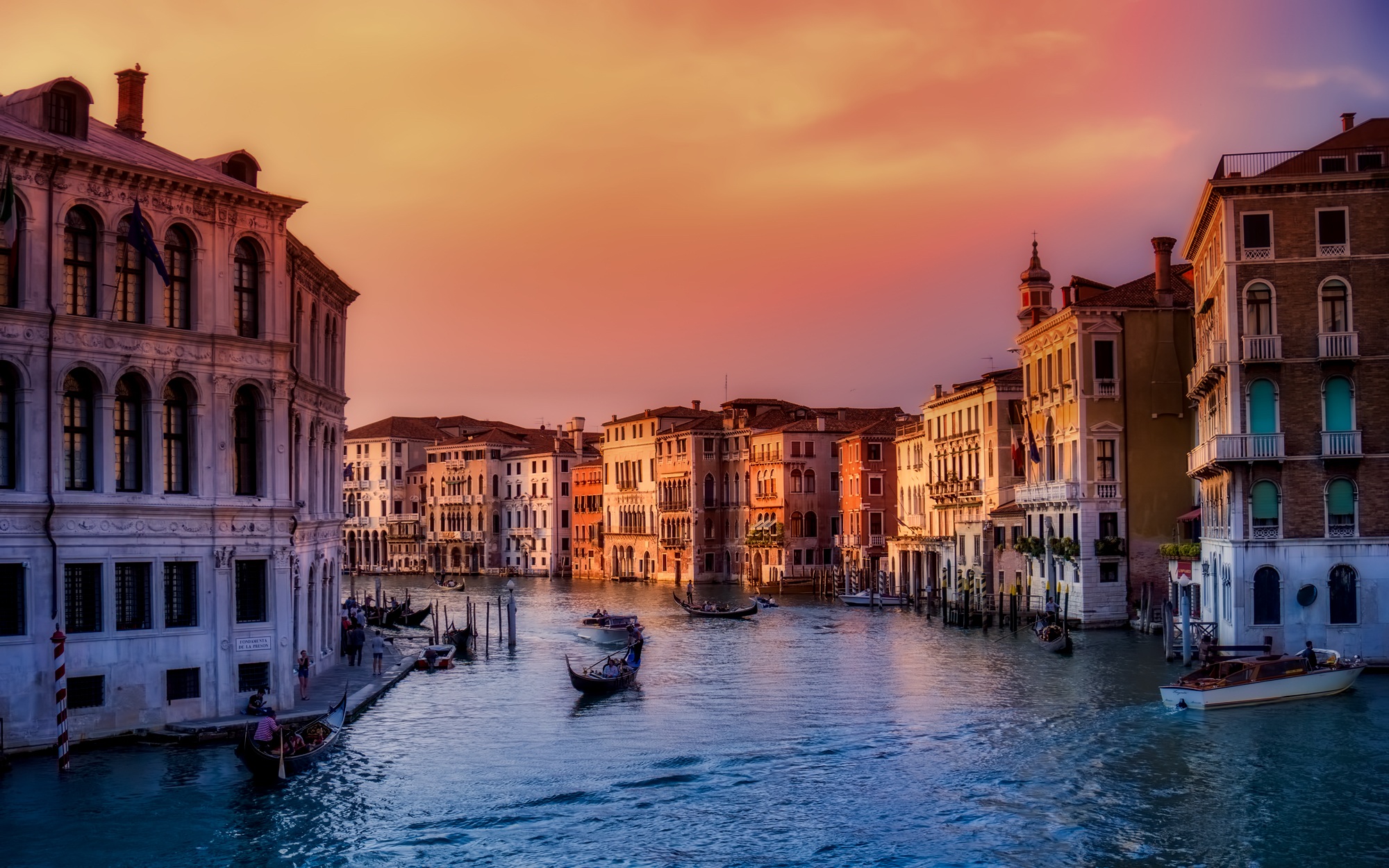 венеция, италия, лодки