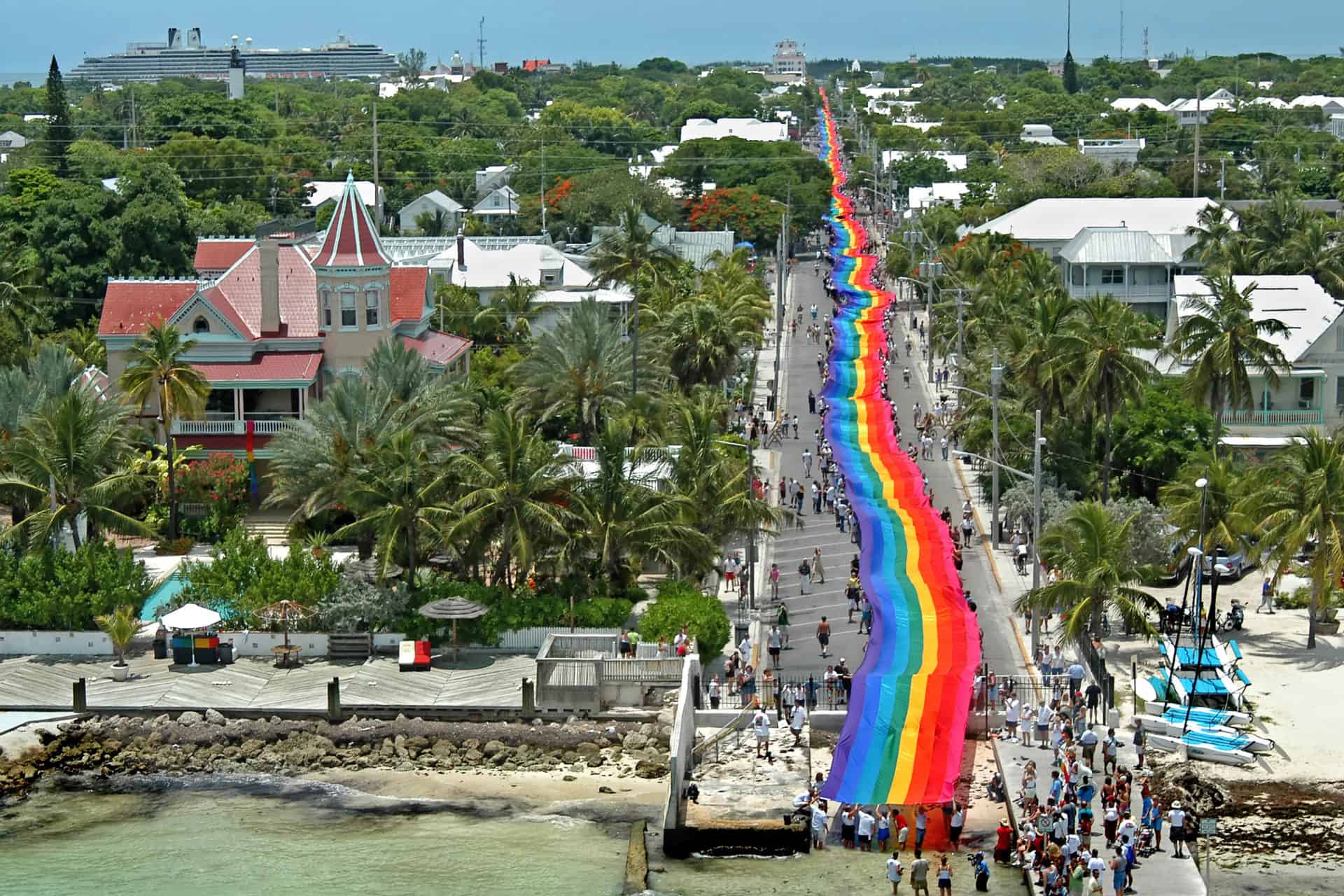 Bandera del arco iris del orgullo de Key West