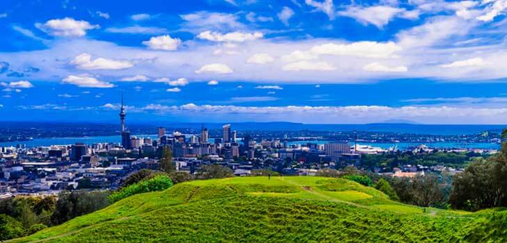 Vista desde el Monte Edén mirando hacia Auckland