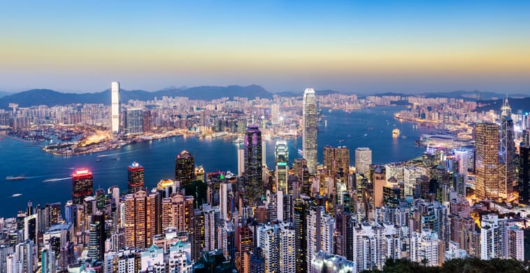 Widok na miasto Hongkong