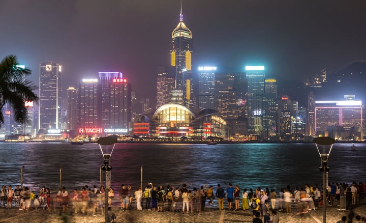näkymä hongkongin saarelle tähtien kadulta