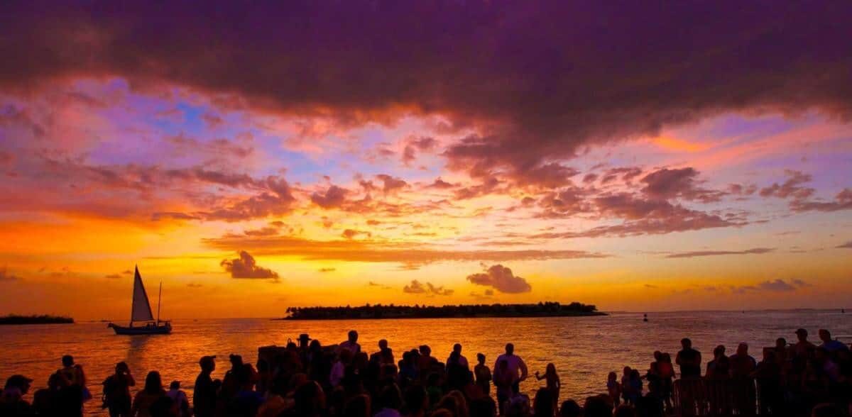 Sonnenuntergang in Key West am Mallory Square