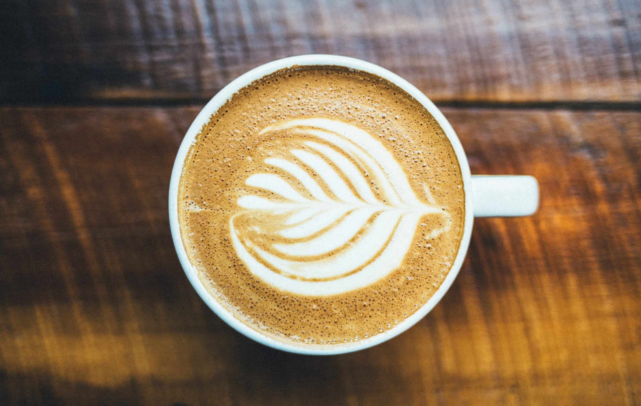 café, latte art, tasse
