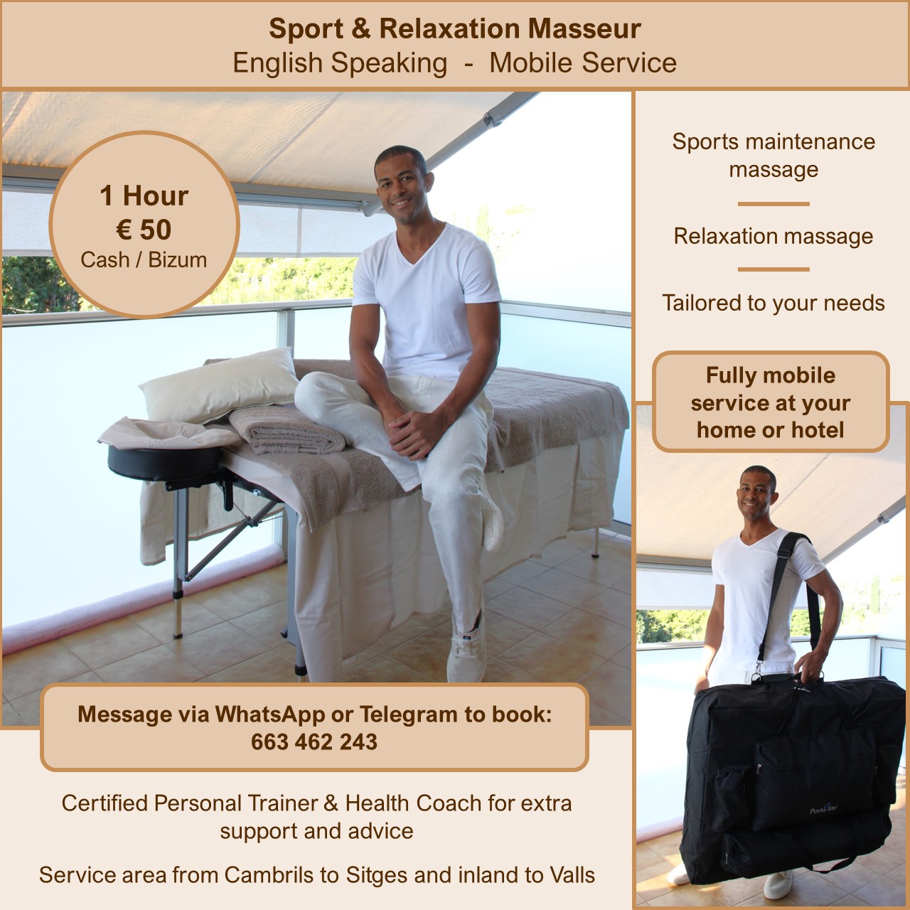 Massaggiatore mobile per sport e relax